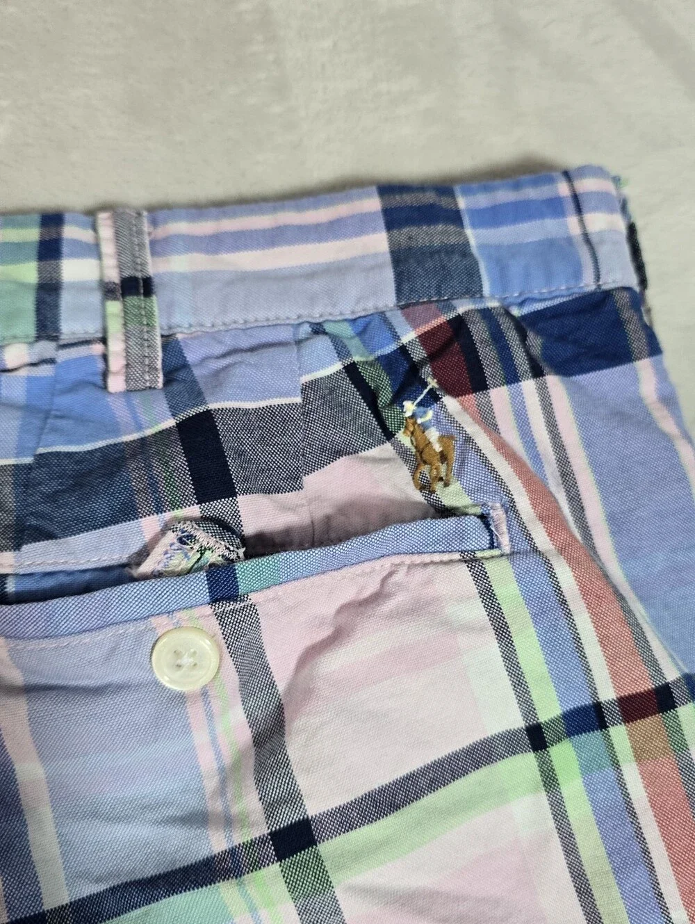 Polo Ralph Lauren Classic Plaid Shorts Mens 42  9” Inseam Colorful Preppy